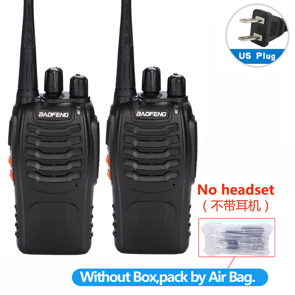1 Of 2 Stuks Baofeng BF-888S Walkie Talkie 5W Two-Way Radio Draagbare Cb Radio Uhf 400-470Mhz 16CH Comunicador Zender Transceiv: 2pcs US no headset
