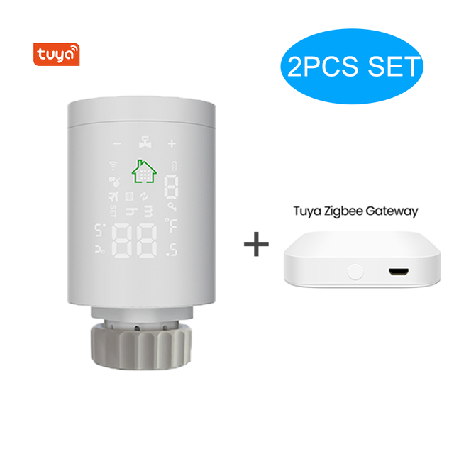 Hapythda Zigbee 3.0 – actionneur de radiateur intelligent, thermostat Programmable Tuya, vanne TRV, contrôleur de température Via Alexa: 2PCS Gray As Pic