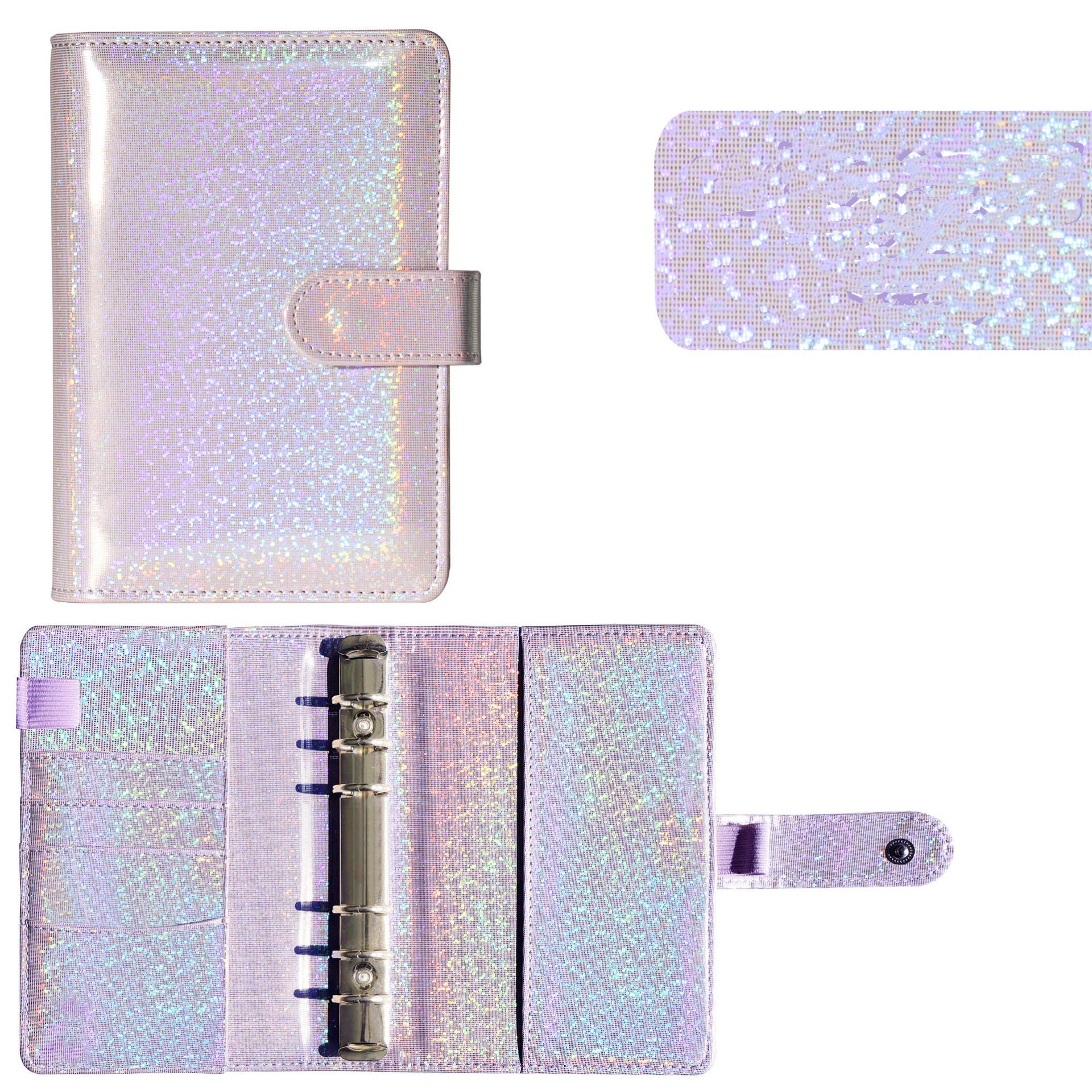 2025 nowy brokat PU skóra DIY segregator okładka notesu pamiętnik porządek obrad planista okładka papierowa szkoła papiernicze: żółty