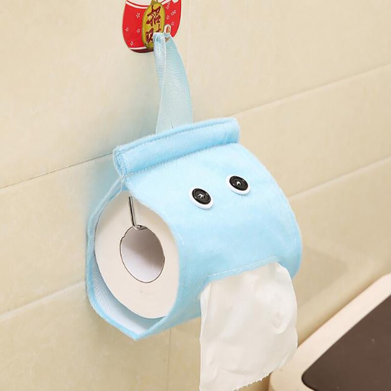 Elf Cute Cloth Lazy Tissue Box Storage Portable Hanging Paper Towel Set Kitchen Bathroom Living Room Decoration Paper Towel Tube: Blue