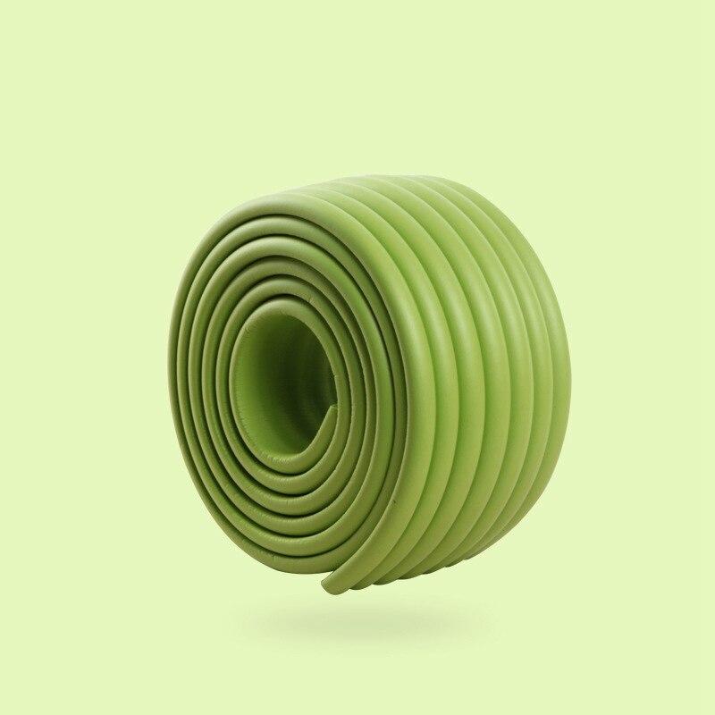2M Desk Edge Guard Strip Self-Adhesive Door and Window Sealing Strip Baby Safety Table Corner Protection Anti-collision Strip: Grass green