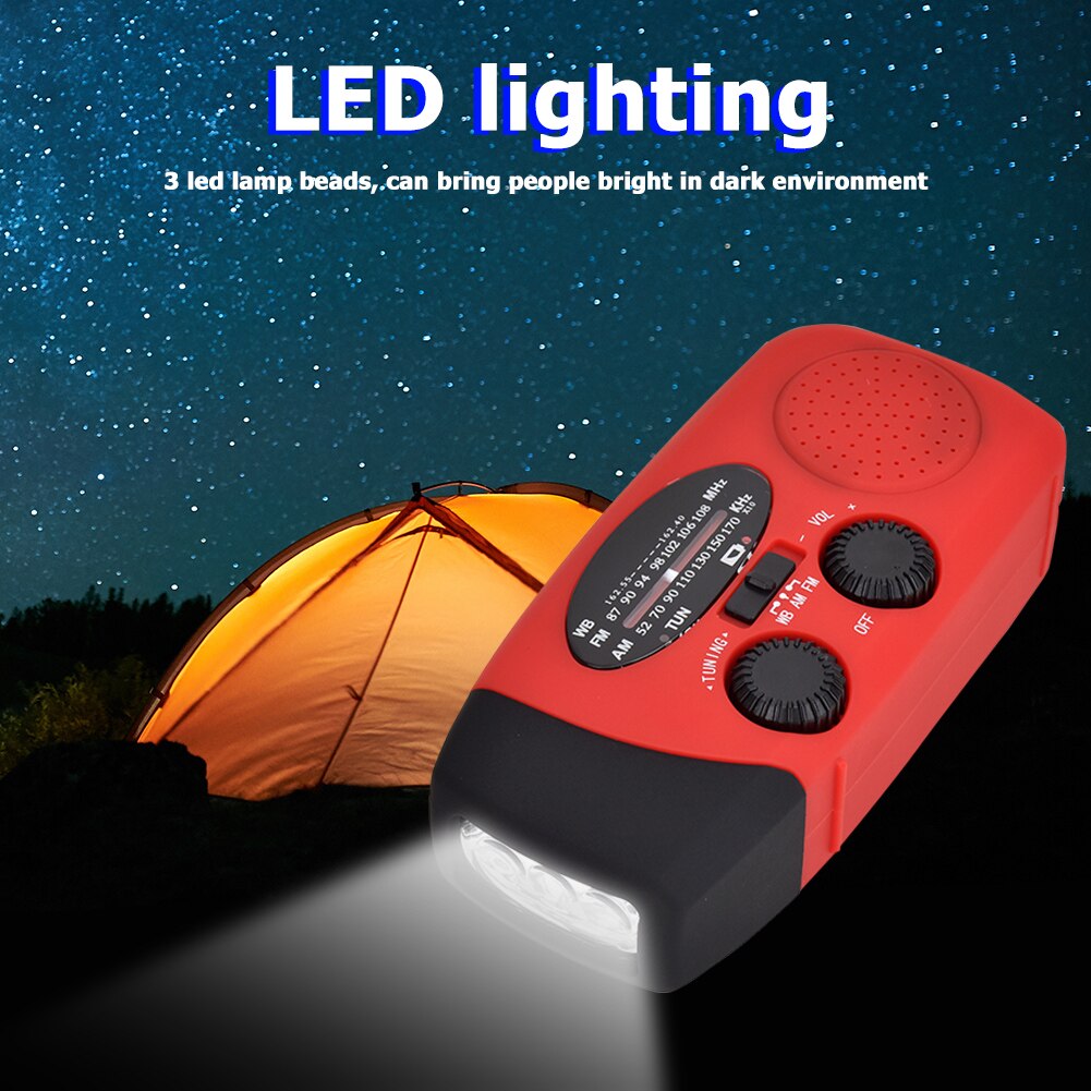 Multifunctionele Hand Radio Solar Crank Dynamo Powered Am/Fm/Noaa Weather Radio Gebruik Emergency Led Zaklamp En Power bank
