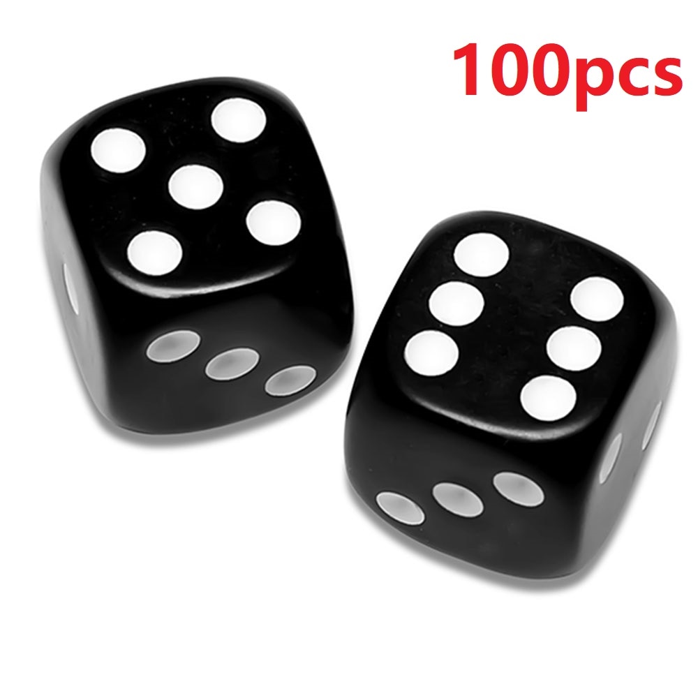 100pc 50PC 12mm Set di dadi neri dadi rotolamento di plastica feste da gioco gioco da tavolo Club a sei facce Club Bar intrattenimento gioco