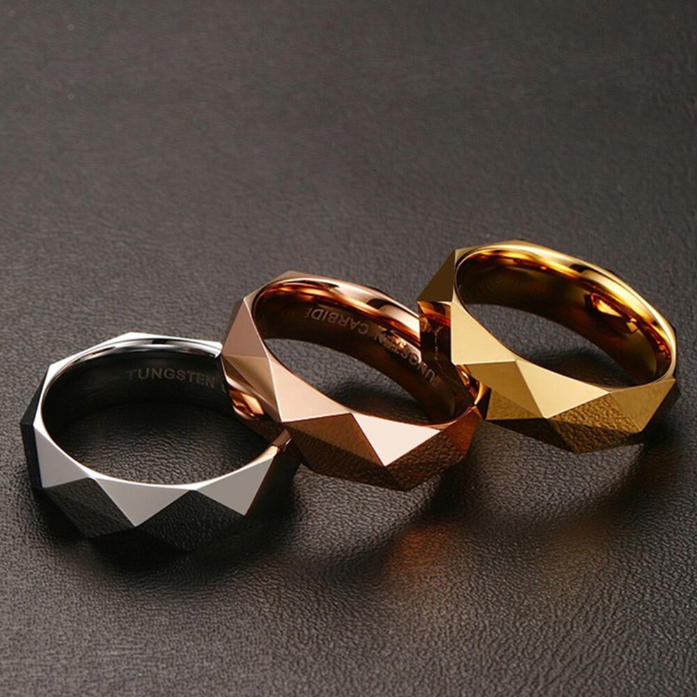 Tungsten Ring Wedding Bands Ring Geometrische 6mm Vrouwen Tungsten Carbide Ringen Sieraden Unisex heren Tungsten Ring