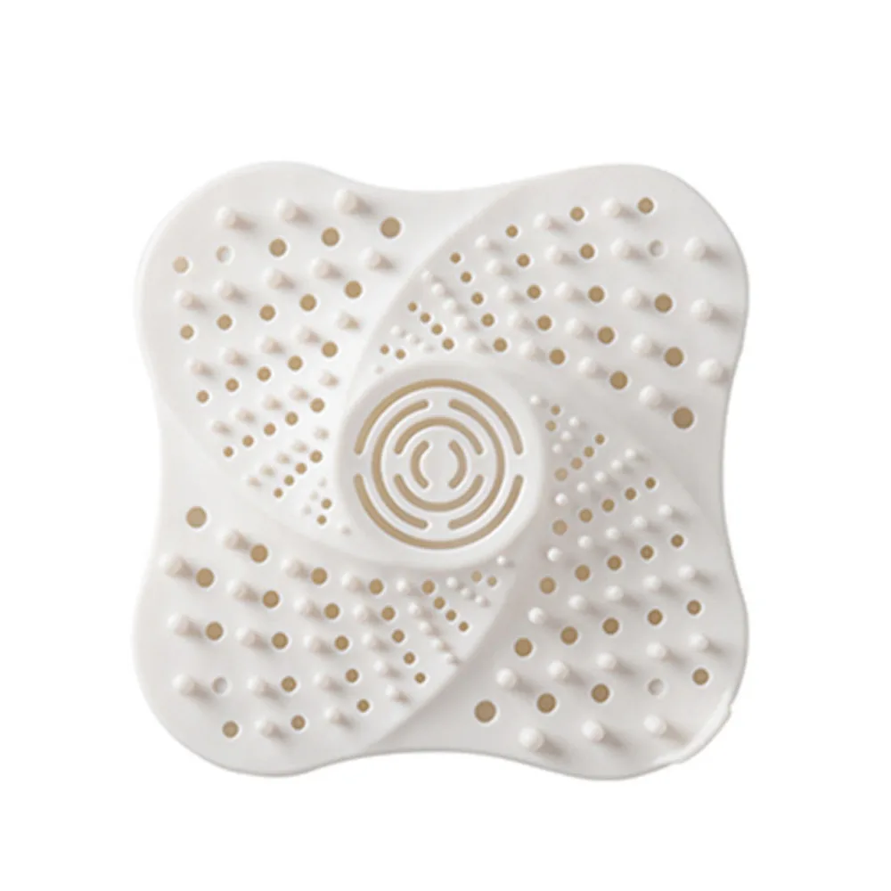 Bouchon de cheveux Anti-blocage, piège à bouchon, couvercle de vidange de sol de douche, filtre de crépine d'évier, accessoires de salle de bains et de cuisine: WHITE