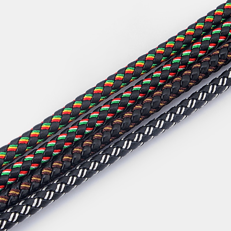 1 meter 5mm Ronde Lederen PU Zijde Vlecht Lederen Koord voor Armband & Armband Ketting Sieraden Maken touw Accessoires