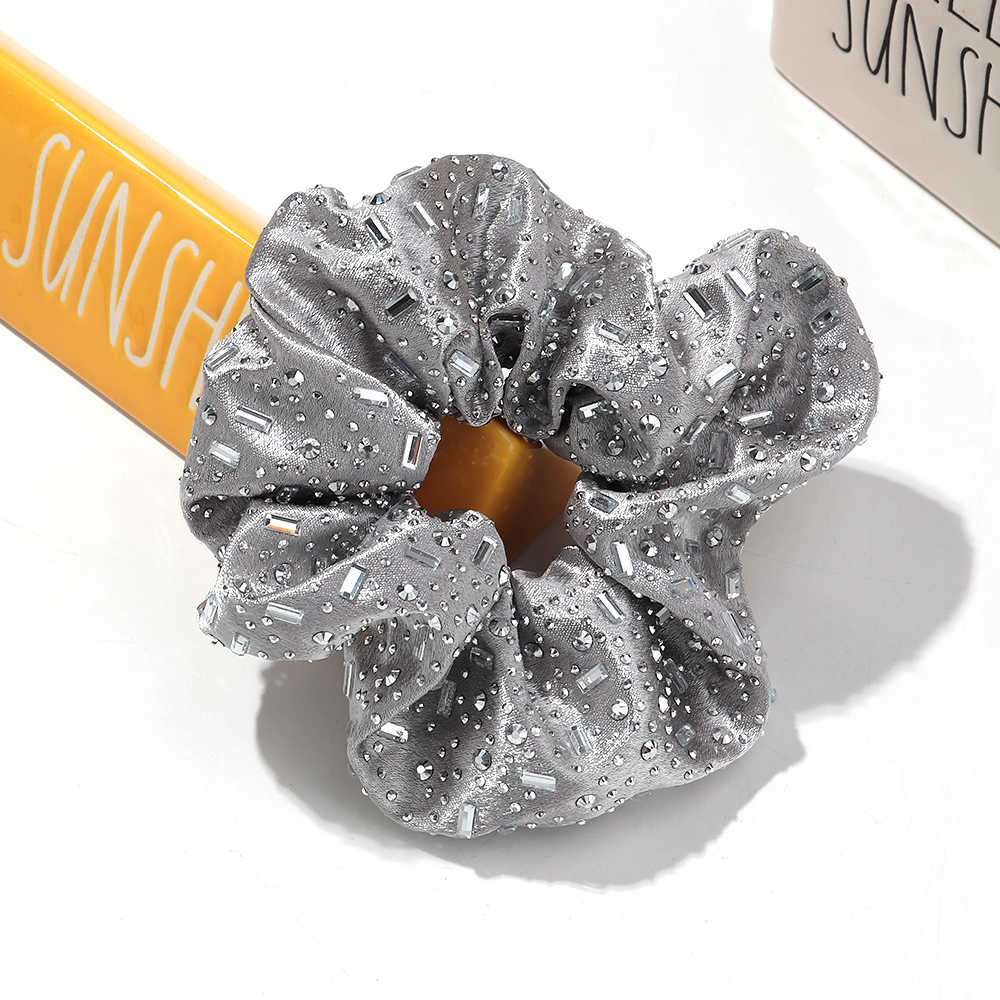 Luksusowe, szerokie opaski do włosów z kryształkami dla kobiet, błyszczące, elastyczne, duże, sznurkowe akcesoria do włosów dla kobiet: Czerwony