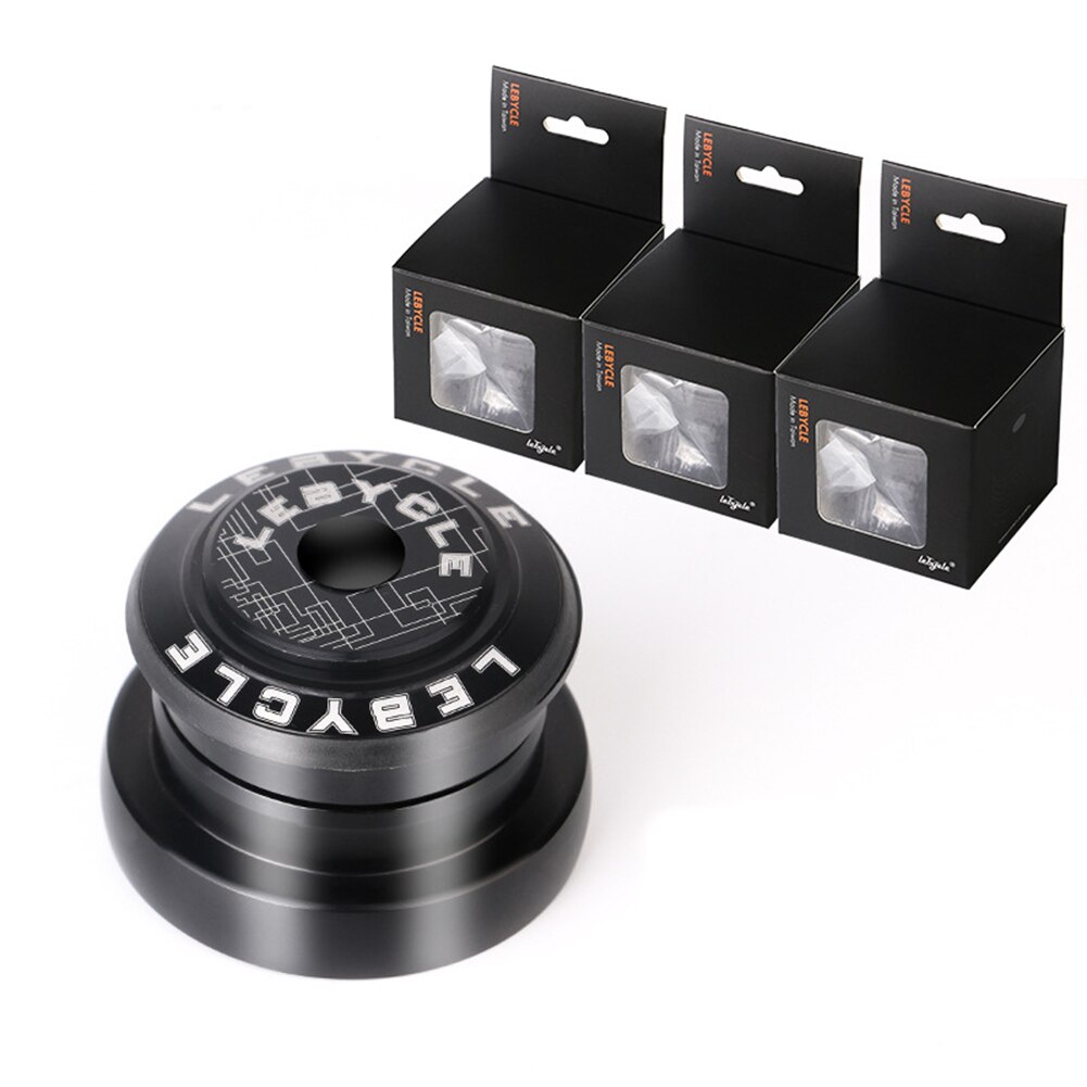 1pcs Bicycle Headset 44mm Straight Tube Frame To Tapered Tube Fork 1.5 Adapter Aluminum Black Double Bearing Structure Part