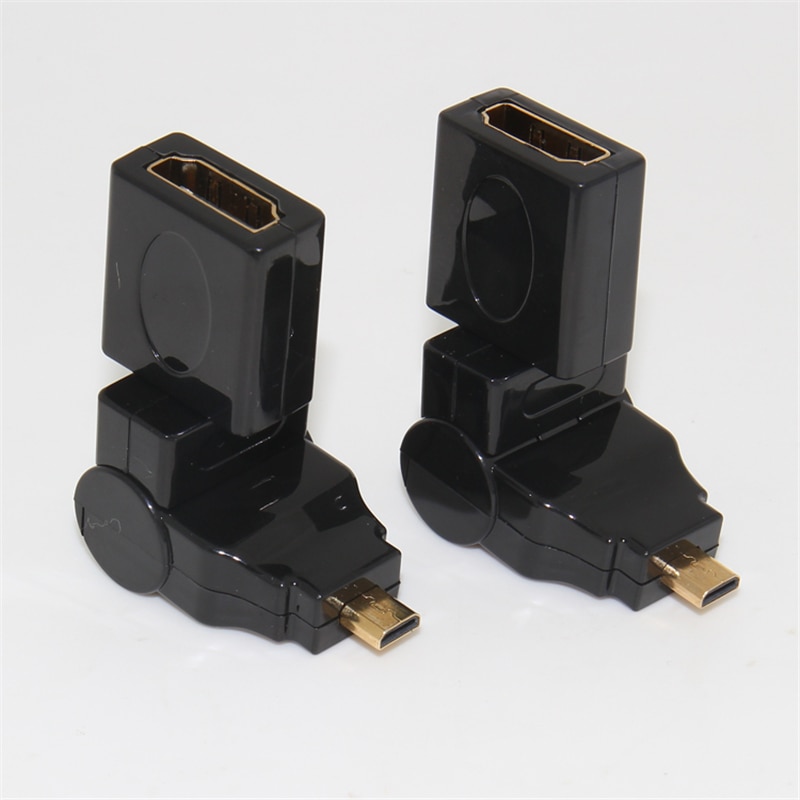 1PCS Micro HDMI Naar HDMI Adapter 360 Graden Hoek Roterende Adapter Man-vrouw HDMI Swivel Converter