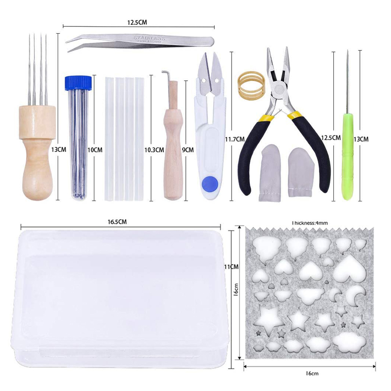 Imzay Needle Felting Kit Felting Tool Wool Needle Felting Kit Needle Felting Starter Kit DIY Needle Felt Roving with Instruction