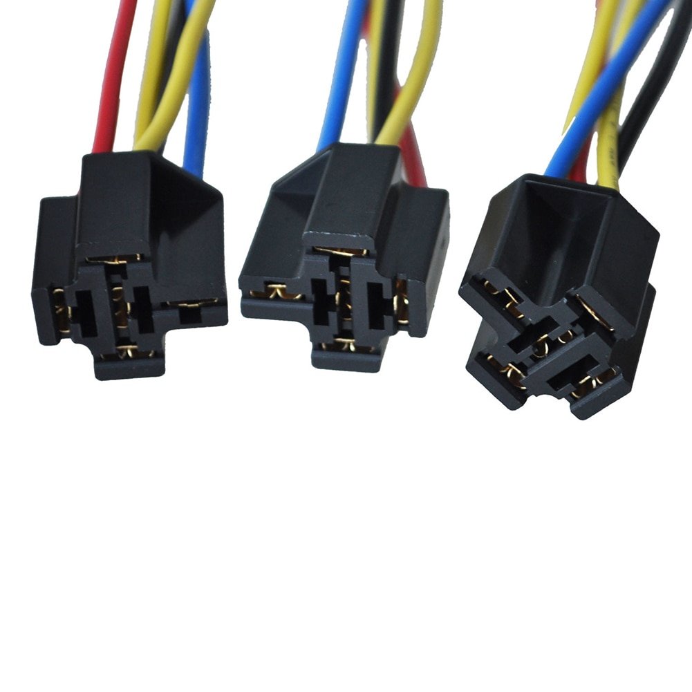 5 stk 5 pinner kabel relé stikkontakt sele kontakt  dc 12v til bil