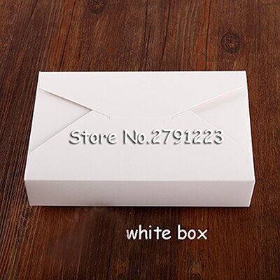 20 stk/parti 19.5 cmx 12.5 cmx 4cm kraftpapiræske konvoluttype kraftpapæsker pakke til bryllupsfest invitationskort: Hvid