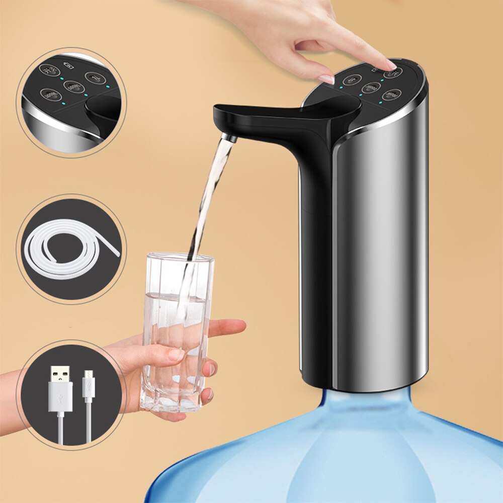 Automatische Elektrische Water Dispenser Pomp Rvs Gallon Draagbare Drinkfles Schakelaar Smart Draadloze Waterpomp