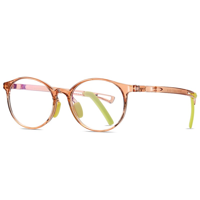 Enfants lunettes pour la vue 5-12 ans avec sangle Anti lumière bleue myopie Prescription lunettes ordinateur enfants lunettes TR90 rétro: Orange