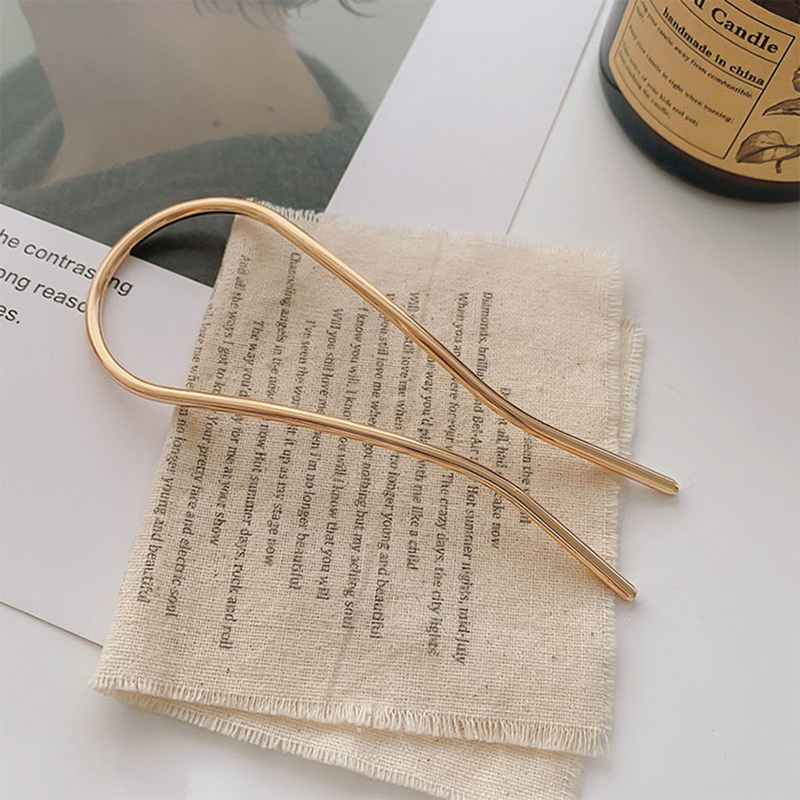 Pinzas simples para el cabello en forma de U, horquillas para mujer, pasadores de Metal, herramientas de peinado nupcial, accesorios para hacer moños: Pistola negra plateada