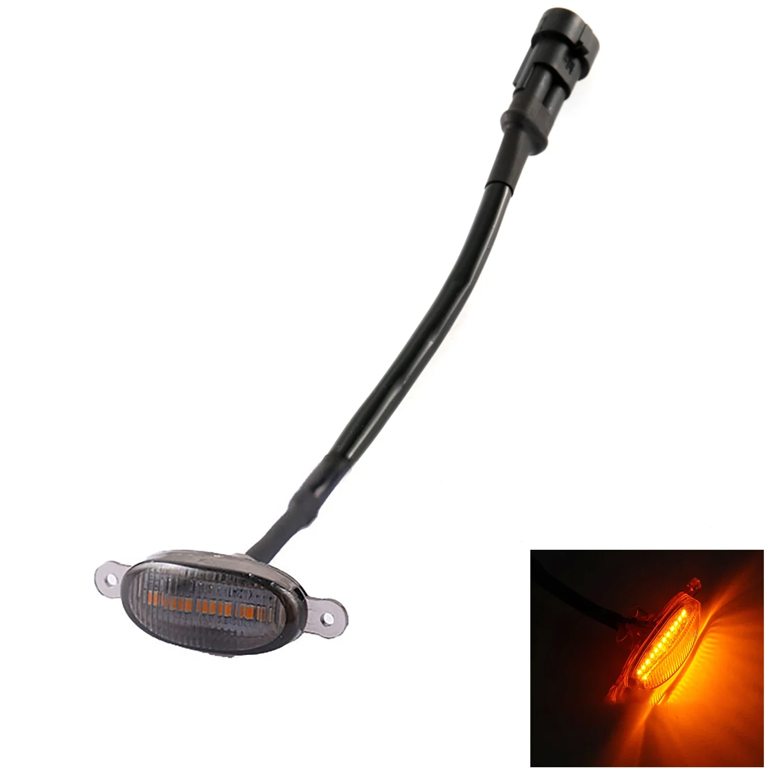 Luz LED frontal para parrilla de coche, lámpara Universal de ojo de águila para maletero, SUV, Ford y Toyota, color blanco ámbar, 4LED: Negro / Azul