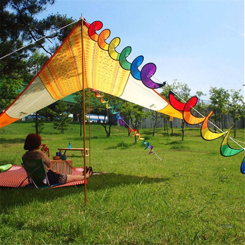 Farbe Mühle Markise Hängen Flagge Dekoration Regenbogen Wind Bar Lager Rotierenden Kanal Bunte Zelt Sika