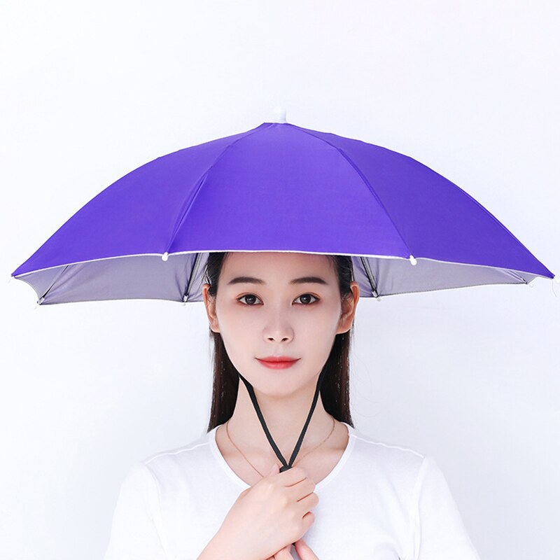 Sombrilla plegable para Pesca al aire libre, paraguas del ejército, impermeable, Camping, Pesca, sombreros, Cabeza de Playa, unisex: Purple
