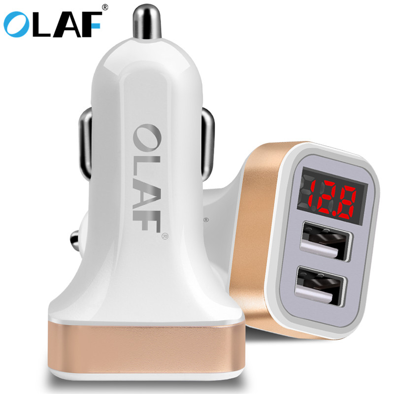 OLAF Dual USB Autolader LED Digitale Display GPS Auto Snel Opladen Adapter USB Laders Voor Samsung Xiaomi Tablet Auto -Charger