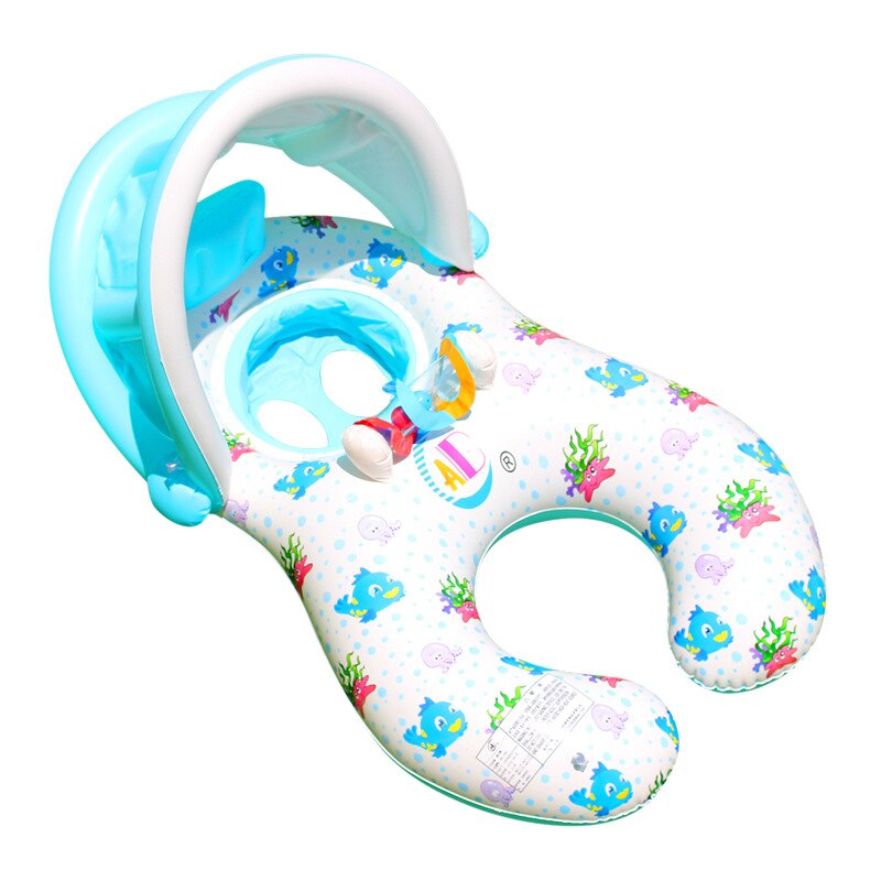 Draagbare Baby Zwembad Float Neck Ring Met Subshade Draagbare Moeder Kinderen Zwemmen Cirkel Opblaasbare Veiligheid Zwemmen Ring Float Seat: 1