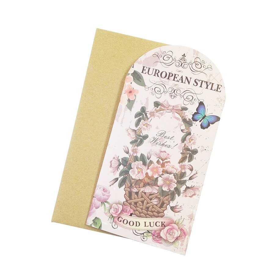 24 stk/parti konvolutter med europeiske postkort blomster sommerfugler gratulasjonskort år jul bursdagskort