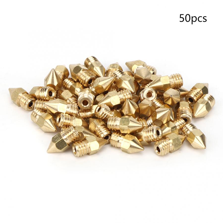 50 stuks/set  mk8 puntige messing spuitmonden met belettering 3d printeraccessoires 13 x 6mm