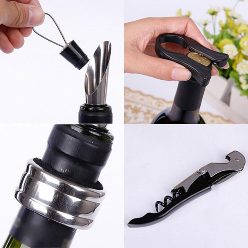 3Pcs/5Pcs Wijnfles Corkscrew Set Tool Fles-Vormige Houder Flesopener