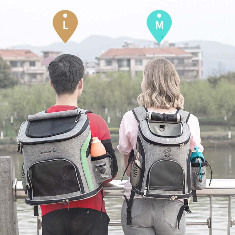 Mochila porta gato para mascotas, bolsa de hombro transpirable para viaje al aire libre, suministros de Embalaje portátil para perros y gatos pequeños