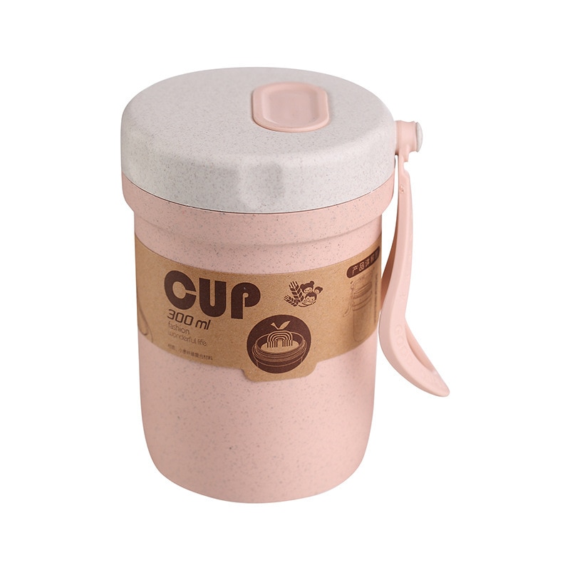 Tasse isotherme avec lait bouloté tasse tasse à soupe micro-ondes autorisé tasse pour enfants tasse de bureau enfants Thermos Thermos pour la nourriture: Rose