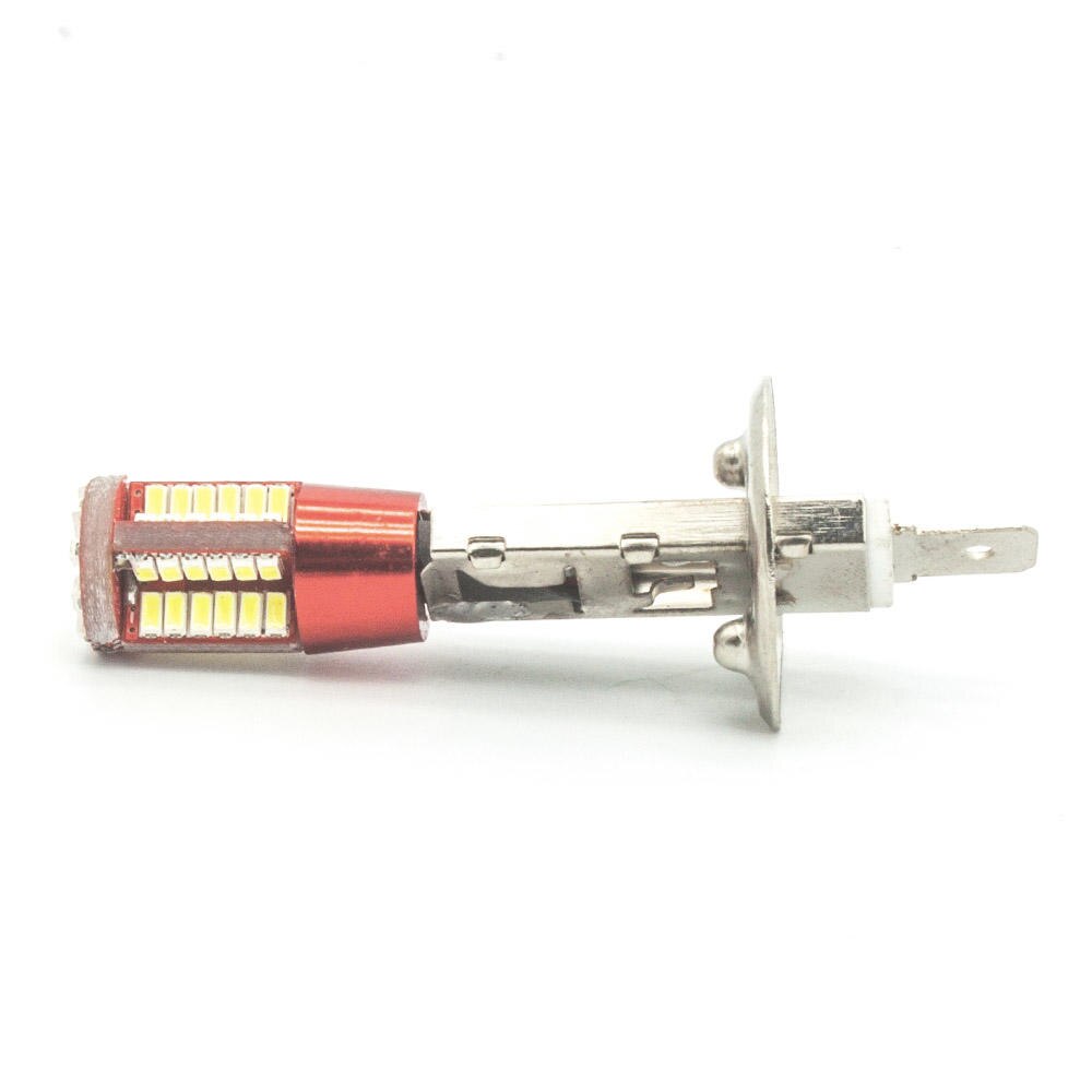1 Pcs H1 P14.5S Led 57led 3014 Smd 12V Wit Mistlamp Verlichting Driving Lamp Voor Auto