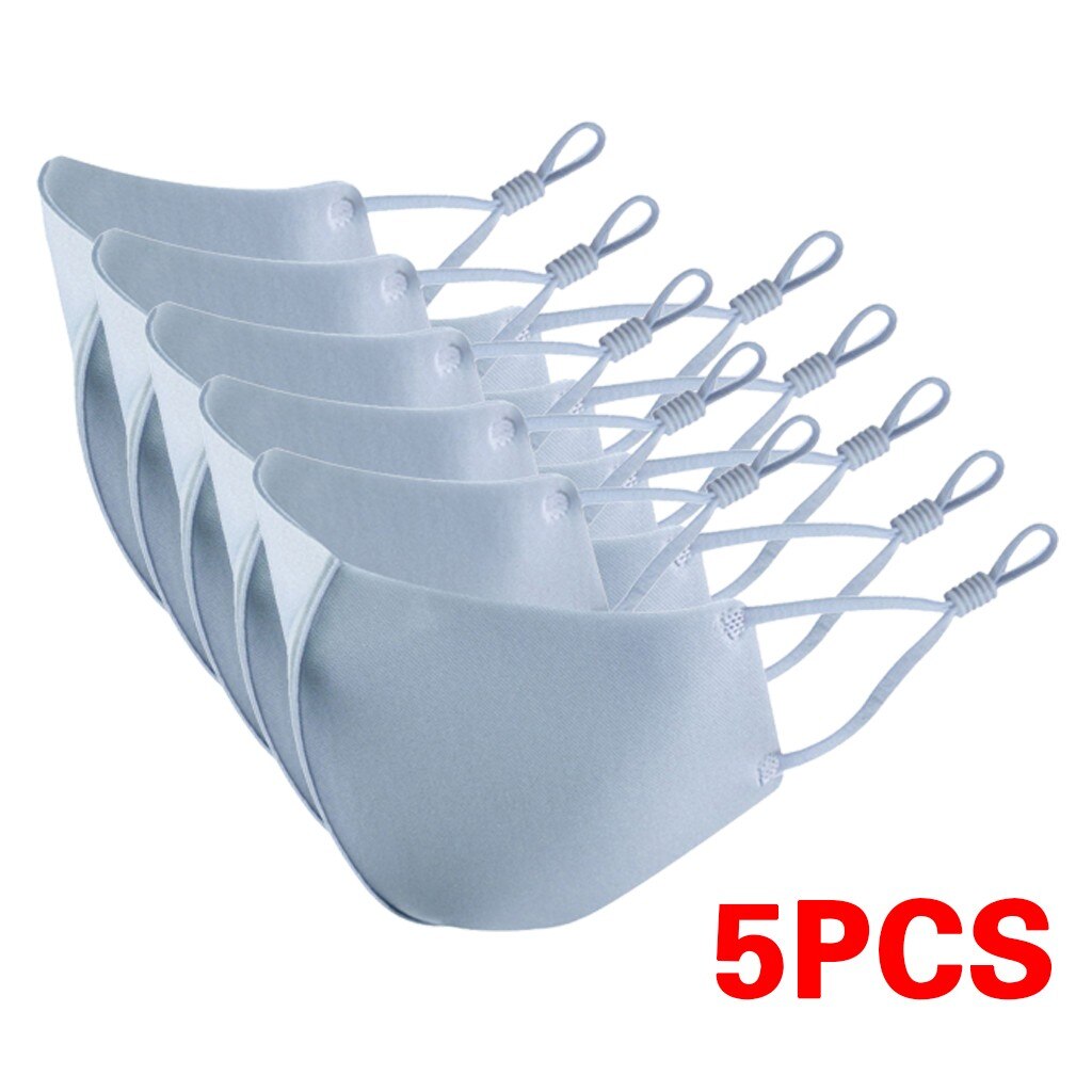 5pcs Children Ski Fasemask Dustproof Reusable Fabric Bandana Cute Cartoon Animal Printed Masque Bandana: Bright Yellow