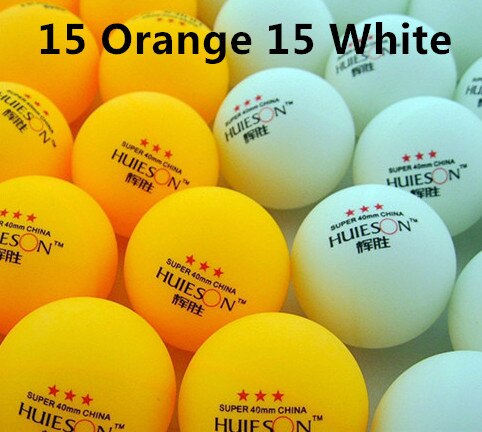 30 50 100 stk 3- stjerne 40mm 2.9g bordtennisbolde pingpongbold hvid orange pingpongbold amatør avanceret træningsbold: 15 orange 15 hvide