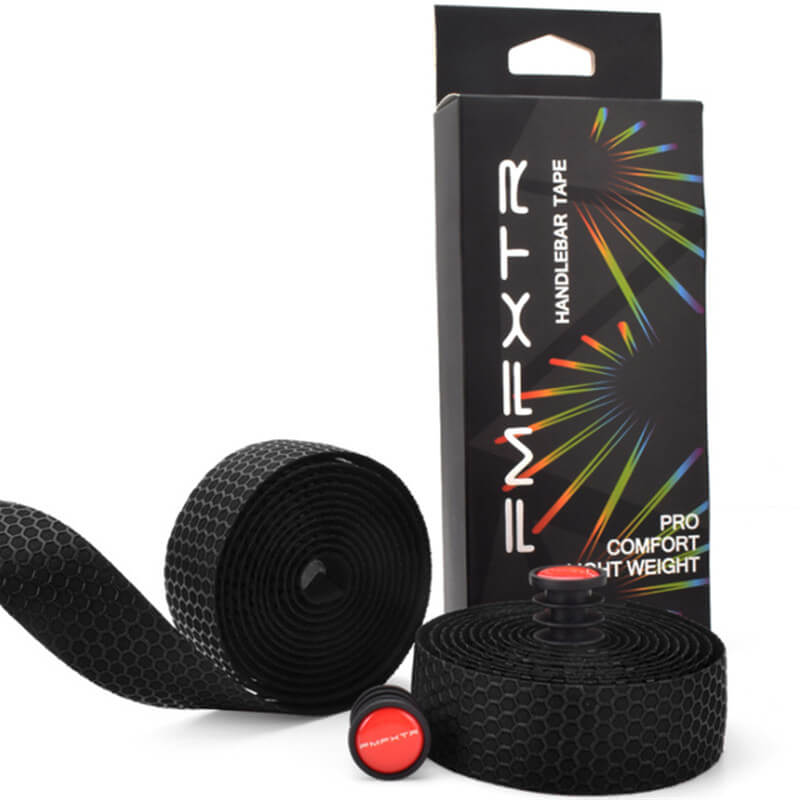 ZTTO Road Bike Bar Tape colorful Gradient color gold green teal Handlebar tapes EVA PU Tape Durable Shock-Proof Bartape: Black