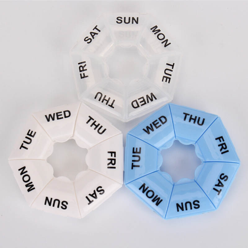 1pc 7 dagen medicijn pillendoos mini draagbare reisopslag vitamine doos soort tablet houder organizer container gevallen
