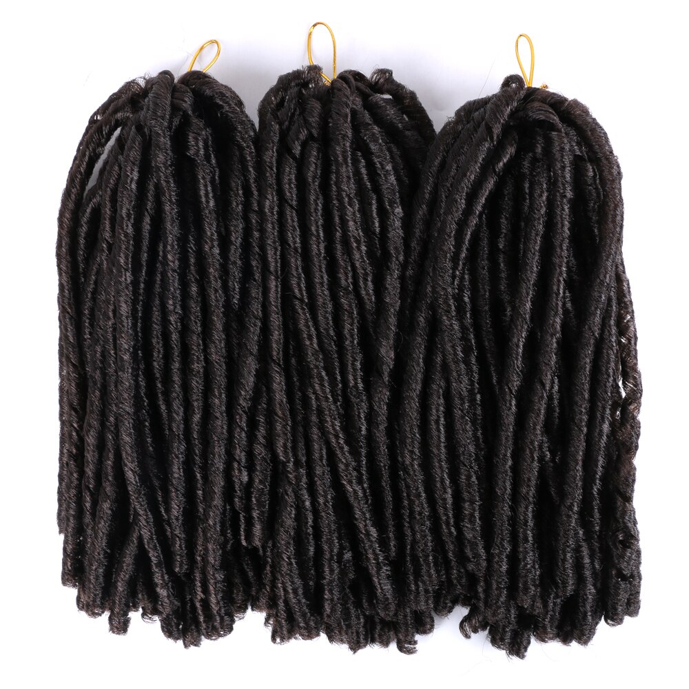 Afrika pige soft locs dreadlocks hæklet fletninger 14 inches syntetisk fletning hår 30 rødder hæklet hår extensions til kvinder