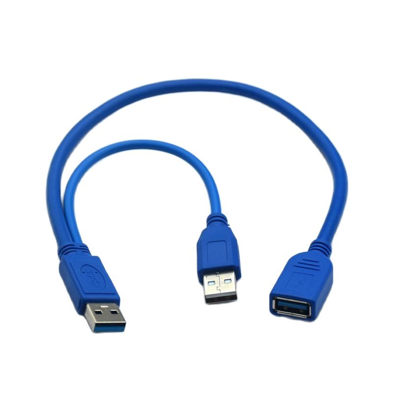 Czarny USB 3.0 Y typ kabla w dwa gniazda USB 3.0 A męnarty na USB żeńskie Y kabel dla zewnętrzny dysk twardy z dodatkowa moc 30cm 50cm