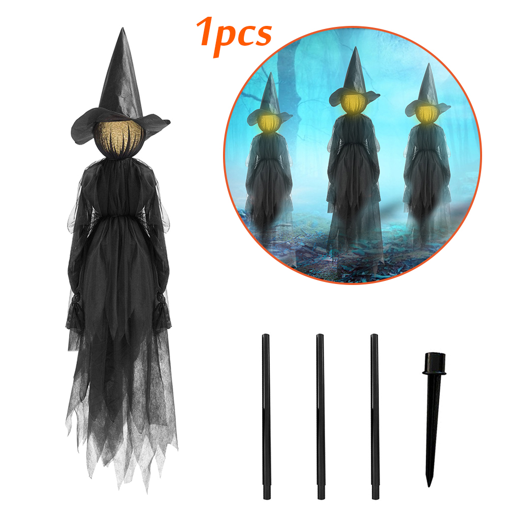 Witch Lights Garden Statue Easter Spring Decoration Halloween Metal Branch Witch Garden Decoration Sign Home Lawn Yard Decor: 1 pc