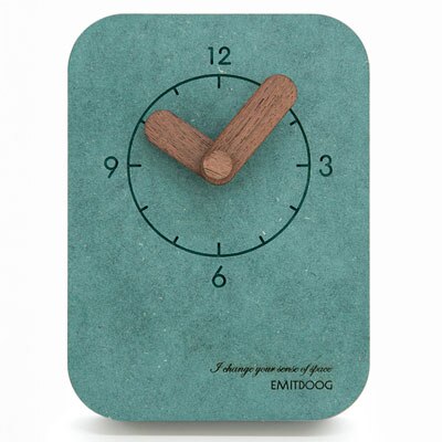 G74 Digital Concrete Promotional Desk Clock Square Photo Frame Wooden Office Table Clock for: Green