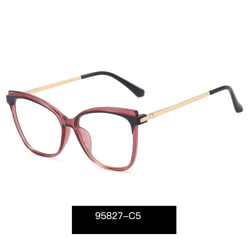 Hotony Women Eyewear Prescription Blue Light Blocking Glasses Frame Full Rim Female Woman Spectacles UV400: C5