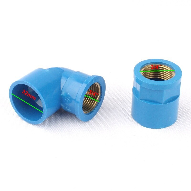Copper G 3/4'' Female To 32mm Reducing Straight/90 Degree Elbow Pipe Connectors Blue Tube Joint Garden Irrigation Pipe Fittings