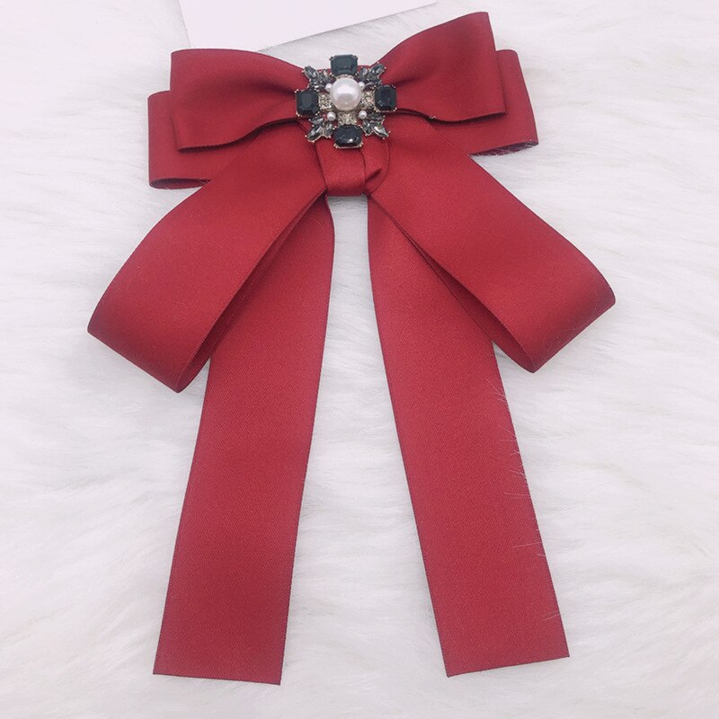 Korean High-end Black Rhinestone Bow Brooch Jewelry Luxury Exaggerated Large Neckpin Bowtie Brooches for Women Accessories: 2