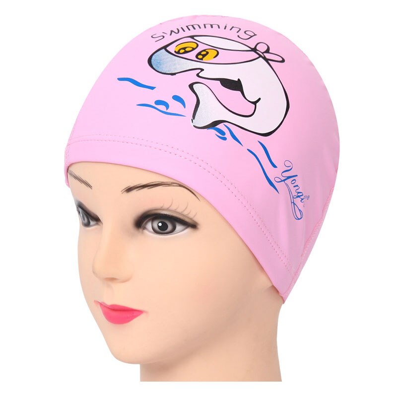 Casquette de piscine pour enfants, chapeau de protection en forme de dauphin, bouchon d&#39;oreille, étanche, pour garçons et filles, accessoire de plongée