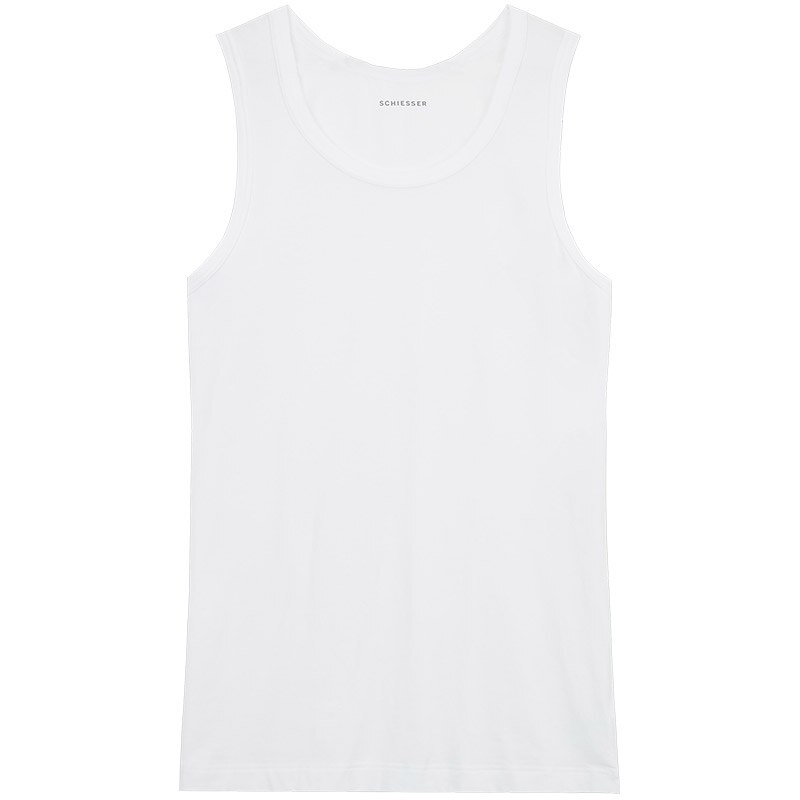 SCHIESSER 2-piece Men's Supima Cotton breathable close-fitting sports vest E5/18188V: (0000)White / XXL