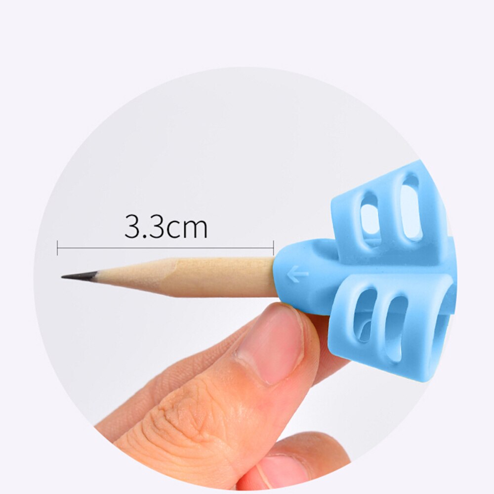 3pcs Two-Finger Pen Grip Holder Soft Rubber Children Learning Writing Grip Handwriting Tool Posture Correction Device Stationery