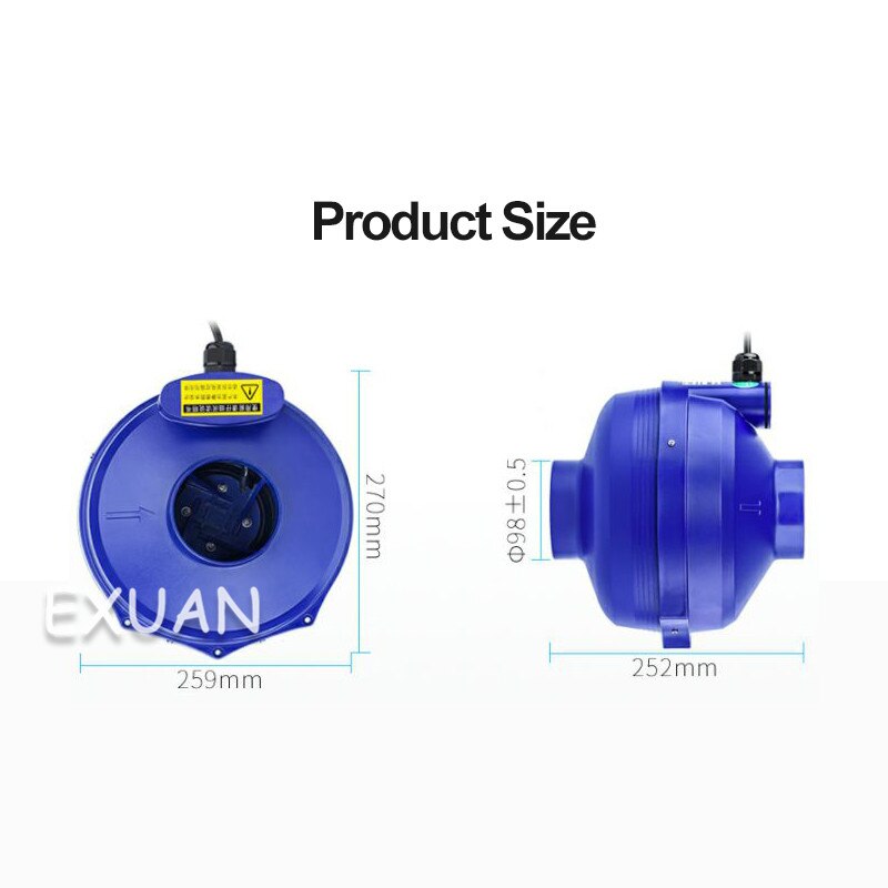 4 inch duct fan 100 powerful exhaust fan KTV restaurant basement ventilation mute exhaust fan