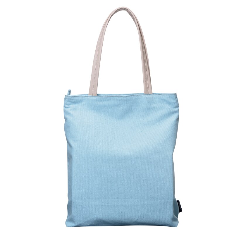 Hopfällbar shoppingväska pu canvas eko väska tryck förvaring handväska vattentät slitstark student tutorial väska