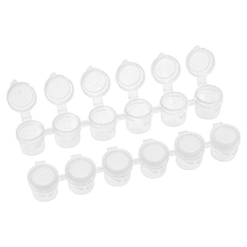 25 Strips Empty Paint Strips 150 Pots 3Ml Mini Paint Pot Pod Strips Arts Crafts Plastic &amp; 20 Strips 120 Pots 5Ml 6 Cups