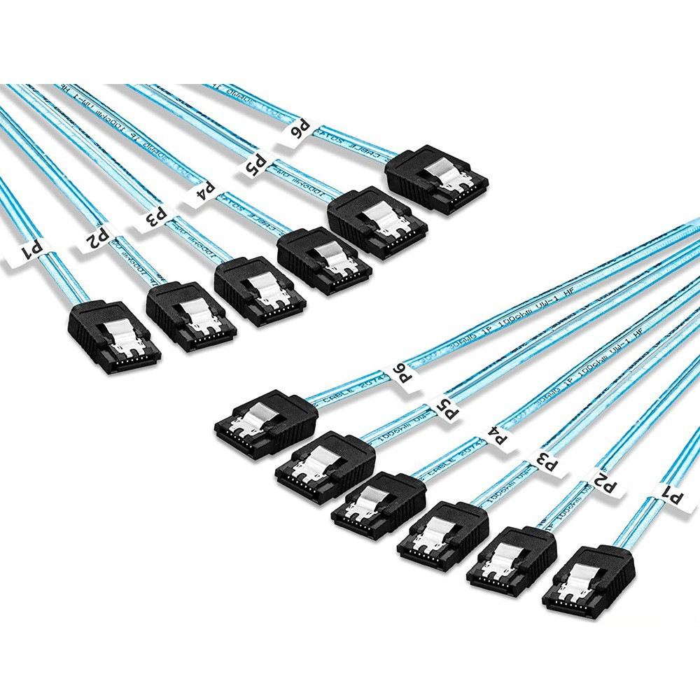 Câble SATA-III 4 pièces/6 pièces/8 pièces/ensemble-12Gbps vers câble SATA de remplacement pour Bitcoin ordinateur-serveur CD DVD disques Raid HDD-SSD