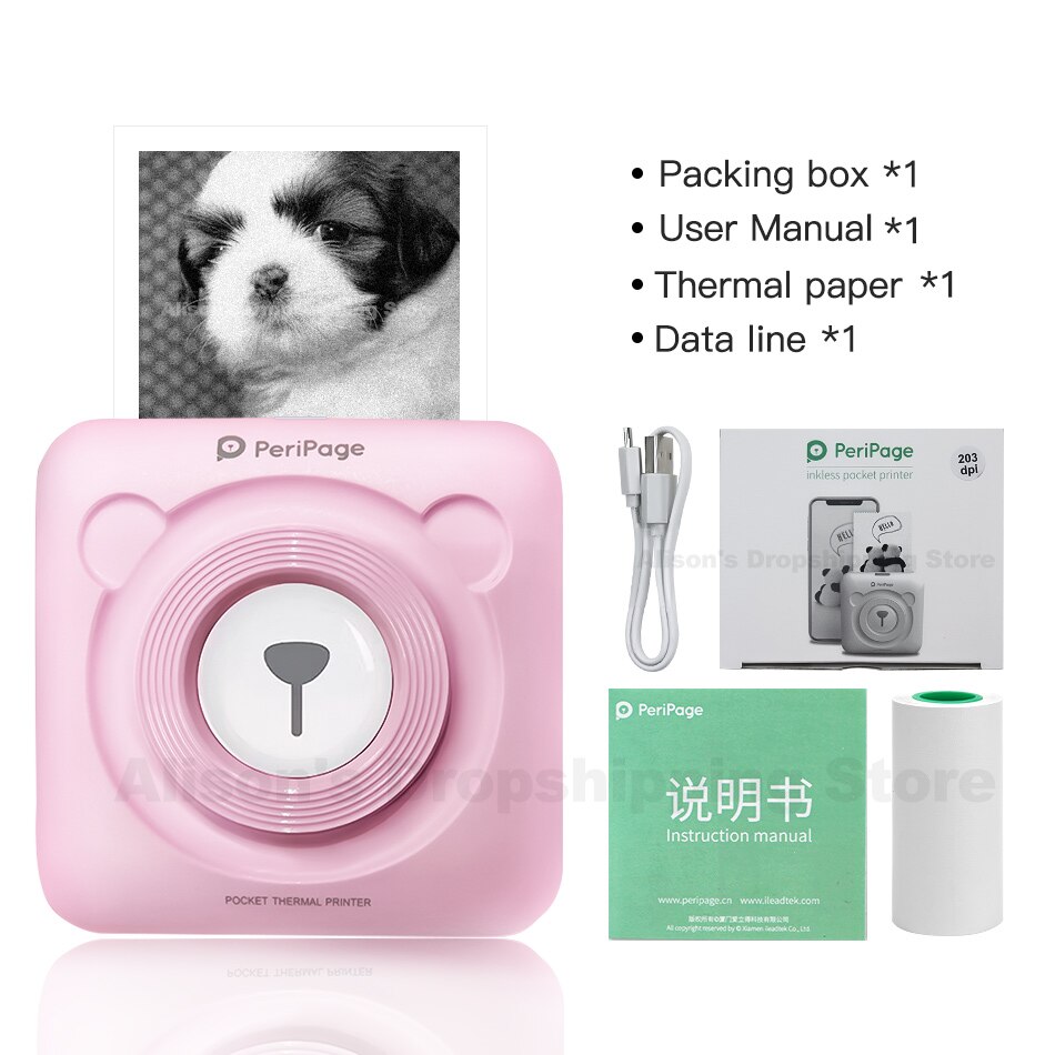 Goojprt A6 Peripage Mini Draagbare Bluetooth Draadloze Paper Photo Printer Pocket Thermische Afdrukken Usb Verbinding Impresoras Fotos: 1 Pink Printer