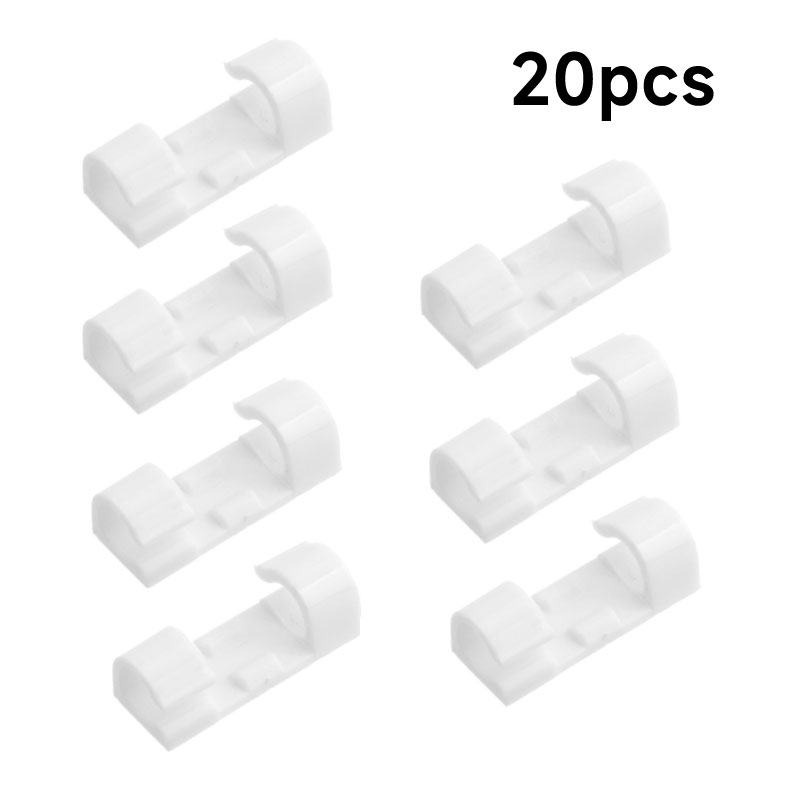 40 STKS Kabelorganizer Clips Kabelbeheer Draadmanager Snoerhouder USB Opladen Datalijn Spoelopwinder Wandgemonteerde haak: Blauw